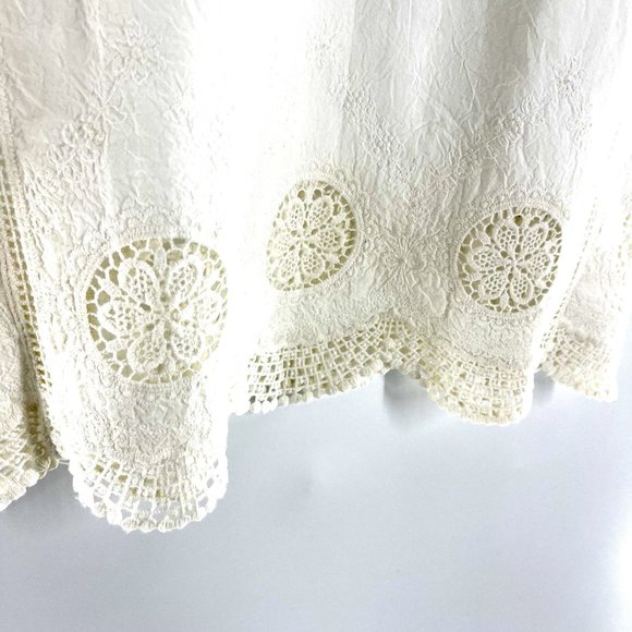 Miss Kelly 1999 Size Small Crochet Lace Embroidered Medallion Short Sleeve Semi - Picture 3 of 6